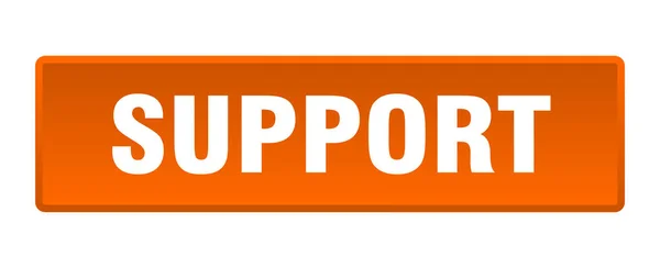 Support Button Support Square Orange Push Button — Stock Vector