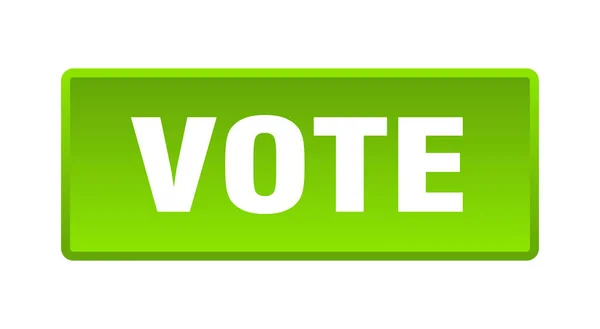 Кнопка Голосування Голосування Квадратна Зелена Кнопка — стоковий вектор