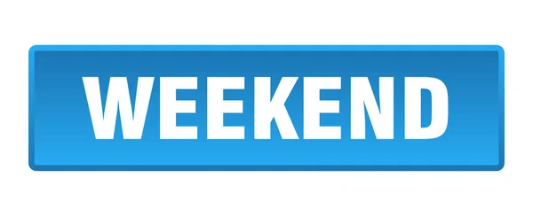 Bouton Week End Week End Carré Bouton Poussoir Bleu — Image vectorielle