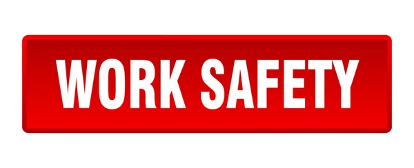 Work Safety Button Work Safety Square Red Push Button — Stock Vector