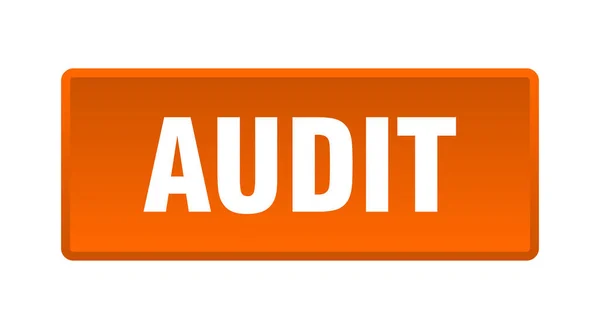 Tlačítko Auditu Auditovat Čtvercové Oranžové Tlačítko — Stockový vektor
