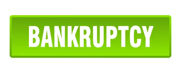 Botão Falência Bancarrota Quadrado Botão Verde —  Vetores de Stock