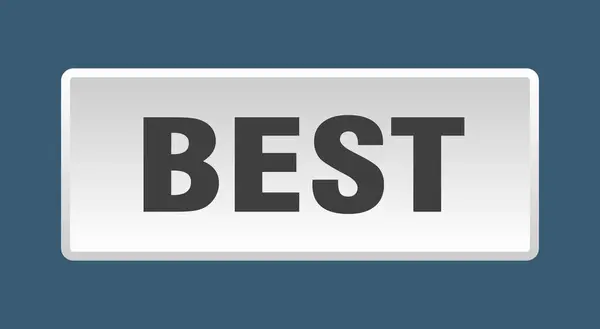 Meilleur Bouton Meilleur Bouton Poussoir Carré Blanc — Image vectorielle