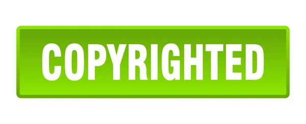 Кнопка Защищенная Авторским Правом Защищенная Авторским Правом Квадратная Зеленая Кнопка — стоковый вектор