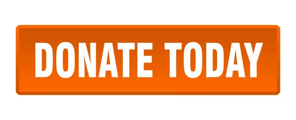 Donate Today Button Donate Today Square Orange Push Button — Stock Vector
