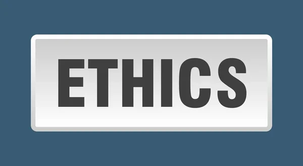 Botón Ética Ética Cuadrado Blanco Pulsador — Vector de stock