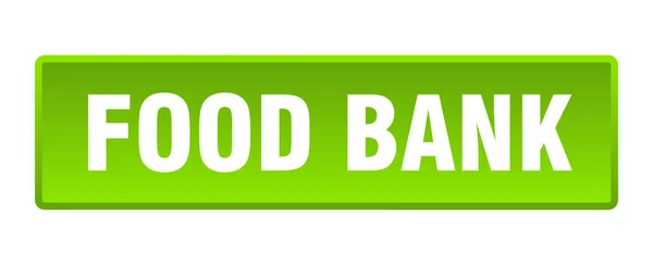 Botón Del Banco Alimentos Banco Alimentos Cuadrado Verde Pulsador — Archivo Imágenes Vectoriales
