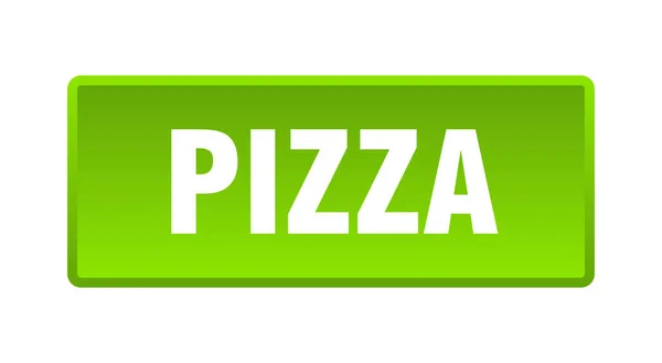 Кнопка Пиццы Пицца Квадратная Зеленая Кнопка — стоковый вектор