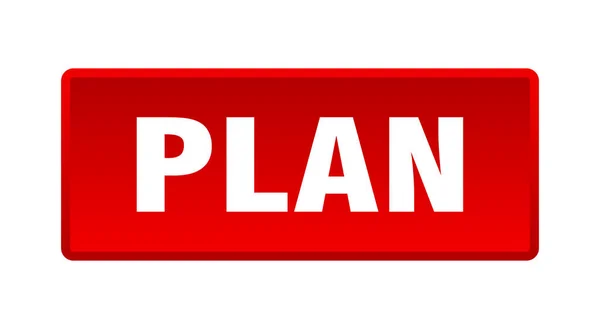 Plan Taste Plan Quadratischer Roter Druckknopf — Stockvektor