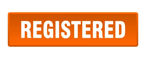Registriert Registrierter Quadratischer Orange Druckknopf — Stockvektor