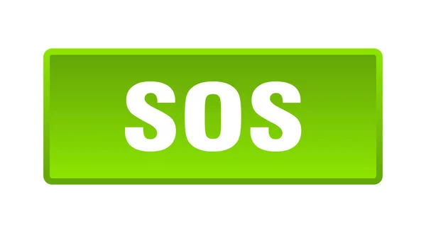 Sos Bouton Sos Bouton Poussoir Carré Vert — Image vectorielle