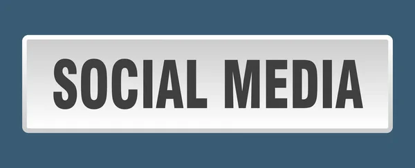 Bouton Médias Sociaux Social Media Carré Bouton Poussoir Blanc — Image vectorielle