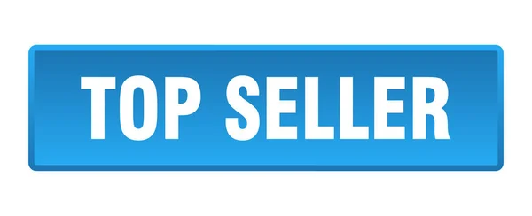 Top Seller Button Top Seller Square Blue Push Button — Stock Vector