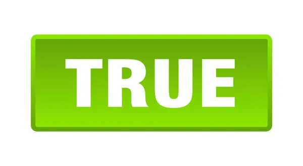 True Button True Square Green Push Button — Stock Vector