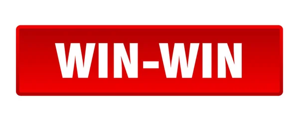 Bottone Win Win Win Win Pulsante Quadrato Rosso — Vettoriale Stock