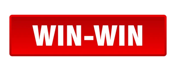 Bouton Gagnant Gagnant Win Win Bouton Poussoir Carré Rouge — Image vectorielle