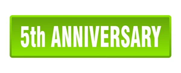 Jähriges Jubiläum Jahrestag Quadratischer Grüner Knopf — Stockvektor