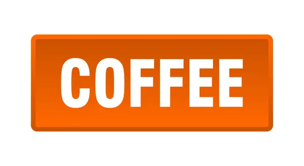 Kávový Knoflík Kávové Čtvercové Oranžové Tlačítko — Stockový vektor