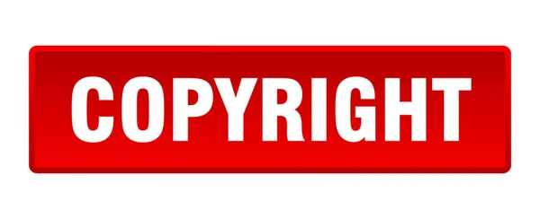 Copyright Button Copyright Square Red Push Button — Stock Vector