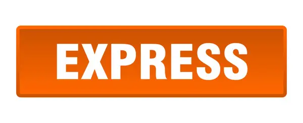 Express Taste Express Quadratischer Orangefarbener Druckknopf — Stockvektor