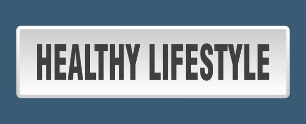 Gesunder Lebensstil Gesunder Lebensstil Quadratischer Weißer Knopf — Stockvektor