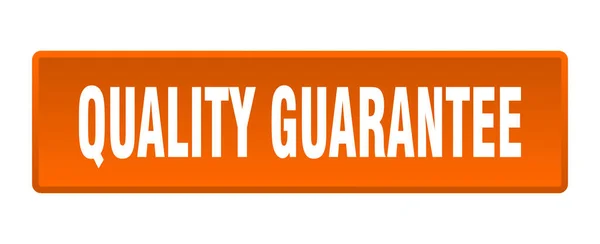 Quality Guarantee Button Quality Guarantee Square Orange Push Button — Stock Vector