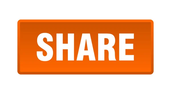 Botão Compartilhar Compartilhar Botão Laranja Quadrado — Vetor de Stock