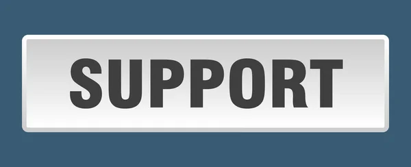 Κουμπί Υποστήριξης Τετράγωνο Λευκό Κουμπί Υποστήριξης — Διανυσματικό Αρχείο
