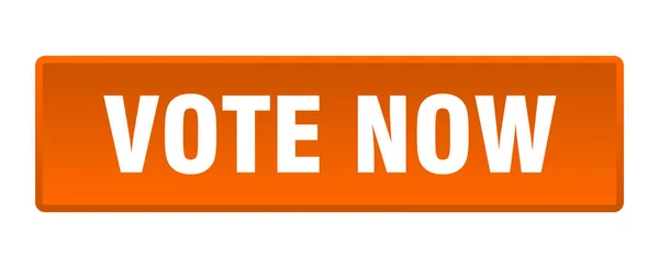 Ψηφίστε Τώρα Ψηφοφορία Τώρα Τετράγωνο Πορτοκαλί Κουμπί — Διανυσματικό Αρχείο