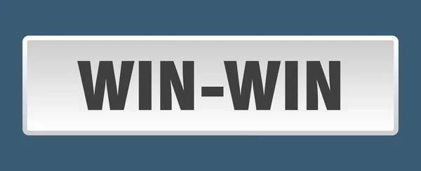 Win Win Button Win Win Square White Push Button — Stock Vector