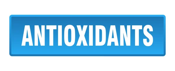 Antioxidants Button Antioxidants Square Blue Push Button — Stock Vector