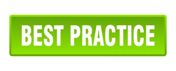 Best Practice Taste Best Practice Quadratischer Grüner Knopf — Stockvektor