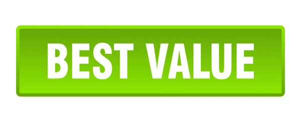 Botão Melhor Valor Melhor Valor Quadrado Botão Verde — Vetor de Stock