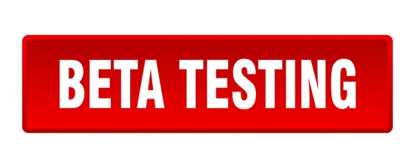 Beta Test Düğmesi Beta Kare Kırmızı Düğmesi Test Ediliyor — Stok Vektör