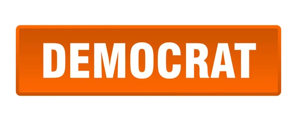 Demokratické Tlačítko Demokratické Čtvercové Oranžové Tlačítko — Stockový vektor