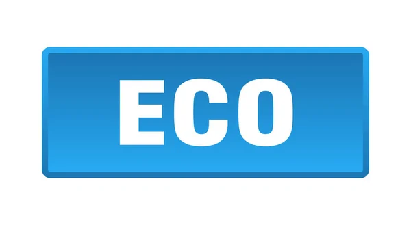 Eco Knop Eco Vierkante Blauwe Drukknop — Stockvector