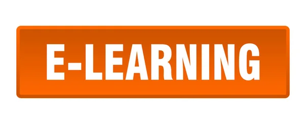 Botón Learning Learning Pulsador Cuadrado Naranja — Archivo Imágenes Vectoriales