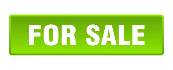 Zum Verkauf Zum Verkauf Quadratischer Grüner Druckknopf — Stockvektor