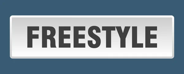 Freestyle Knop Freestyle Vierkante Witte Drukknop — Stockvector