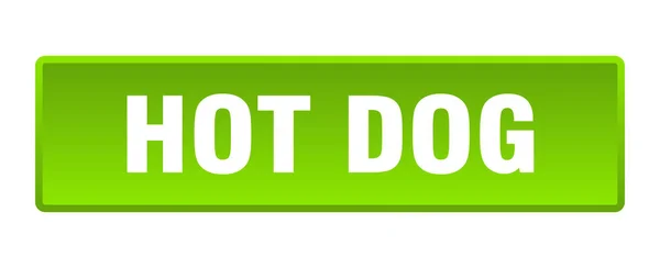 Bottone Degli Hot Dog Hot Dog Quadrato Pulsante Verde — Vettoriale Stock