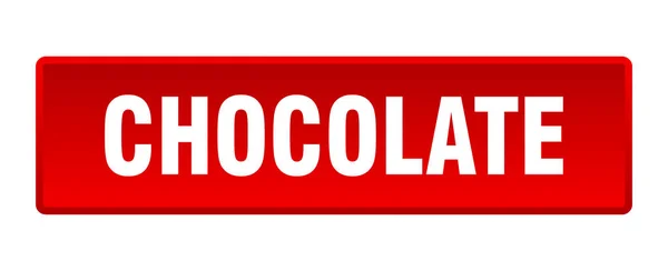 Botão Chocolate Botão Vermelho Quadrado Chocolate — Vetor de Stock