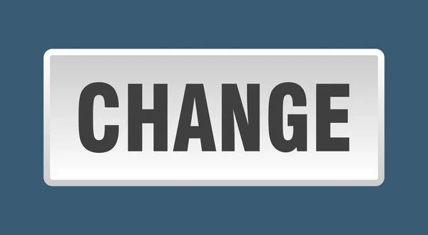 Change Button Change Square White Push Button — Stock Vector