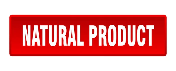 Botão Produto Natural Produto Natural Quadrado Botão Vermelho — Vetor de Stock