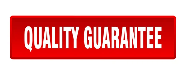 Quality Guarantee Button Quality Guarantee Square Red Push Button — Stock Vector