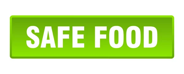 Safe Food Button Safe Food Square Green Push Button — Stock Vector