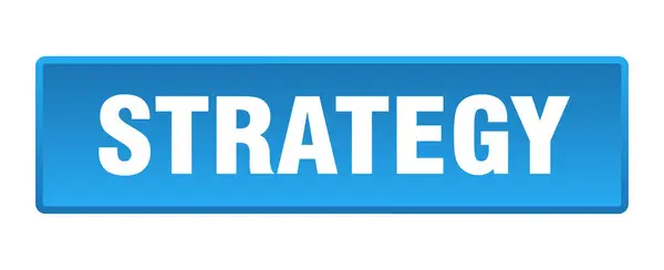 Botão Estratégia Estratégia Quadrado Azul Botão —  Vetores de Stock