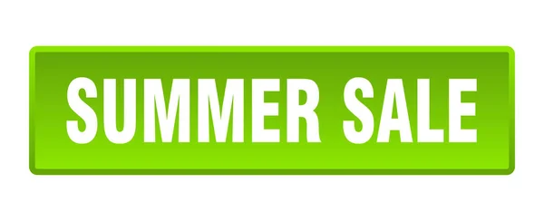 夏季销售按钮 夏季销售正方形绿色按键 — 图库矢量图片