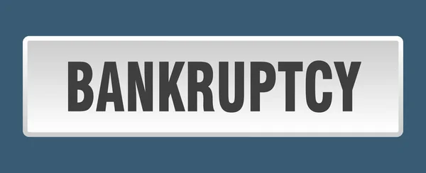 Botão Falência Bancarrota Quadrado Botão Branco —  Vetores de Stock