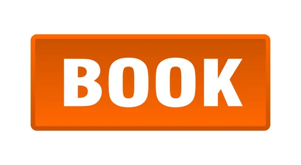 Buchtaste Buch Quadratisch Orange Druckknopf — Stockvektor