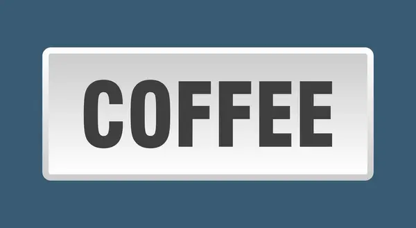 Kaffeknappen Kaffe Fyrkantig Vit Tryckknapp — Stock vektor
